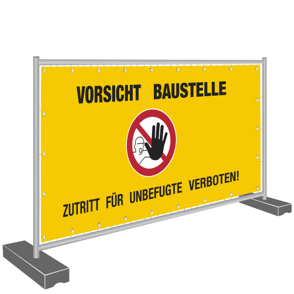 Bauzaunbanner 340x173cm - Vorsicht Baustelle