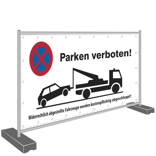 Bauzaunbanner Parken verboten Bauzaun