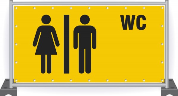 WC-Toilette-Banner-Bauzaun