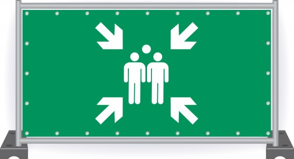 Notausgang-Banner-Sammelstelle