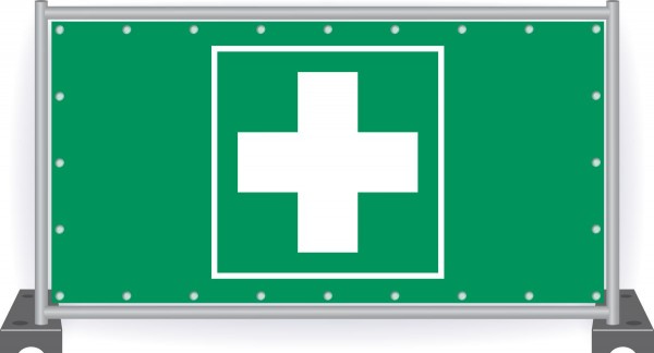 Notausgang-Banner-Erste-Hilfe